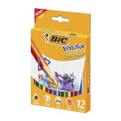 Lapis de cor bic evolution triangular gigante com 12 cores