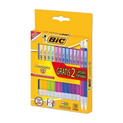 Lapiseira bic shimmers 0,7mm - com 12 (gratis 02 lapiseiras)