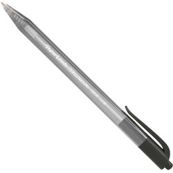 Caneta esferografica paper mate kilometrica 100rt 1.0mm media retratil preta com 12