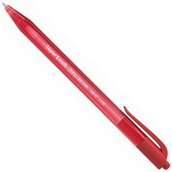 Caneta esferografica paper mate kilometrica 100rt 1.0mm media retratil vermelha com 12