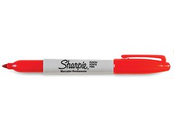 Marcador permanente sharpie fino vermelho com 12