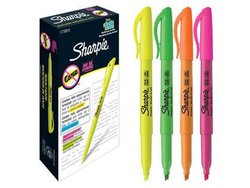 Marca texto paper mate sharpie rosa com 12