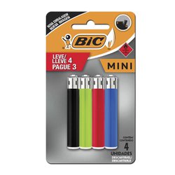 Isqueiro bic mini leve 4 pague 3