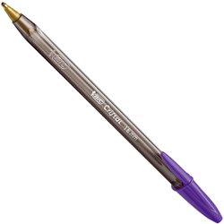 Caneta esferografica bic cristal intenso 1.6mm grossa roxa com 12