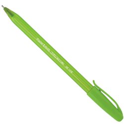 Caneta esferografica paper mate kilometrica colors 1.0mm media verde limao com 12