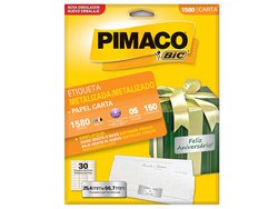 Etiqueta pimaco carta 1580 - 5fls metaliz.