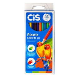 Lapis de cor cis plastic sextavado com 12 cores