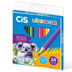 Lapis de cor cis plastic sextavado com 24 cores
