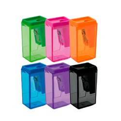Apontador leo&leo com deposito 4cm cores sortidas com 24