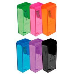 Apontador leo&leo com deposito 6cm cores sortidas com 24