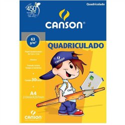 Bloco canson escolar quadriculado 63g a4 - 30 folhas