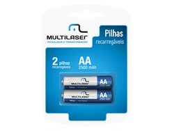 Pilha recarregavel multilaser pequena aa com 2 cb053