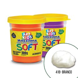 Massa de modelar soft acrilex 500g 418 branco