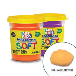 Massa de modelar soft acrilex 500g 538 amarelo pessego