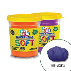 Massa de modelar soft acrilex 500g 516 violeta