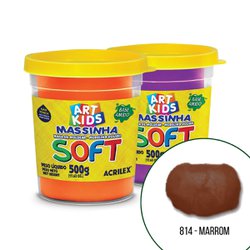 Massa de modelar soft acrilex 500g 814 marrom