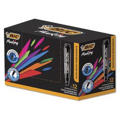 Marcador permanente bic 1,5 - 3,0mm recarr. pt c/12