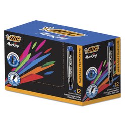 Marcador permanente bic 1,5 - 3,0mm recarr. az c/12