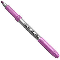 Marcador permanente bic metalico 1.1mm rosa com 10