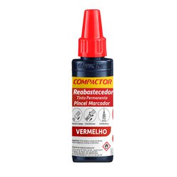 Tinta para marcador permanente compactor vermelha 30ml com 12