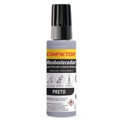 Tinta para marcador quadro branco compactor 30ml preta com 12
