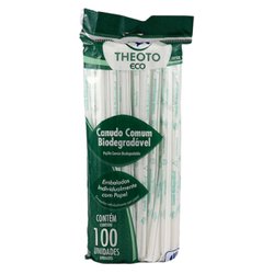 Canudo theoto biodegradavel comum com 100