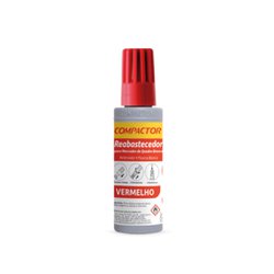 Tinta para marcador quadro branco compactor 30ml vermelha com 12