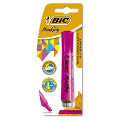 Marca texto bic marking rosa blister com 01