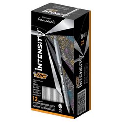 Marcador permanente bic intensity metalico 1.1mm prata com 12