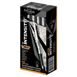Marcador permanente bic intensity 1.1mm preto com 12