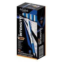 Marcador permanente bic intensity 0.6mm azul com 12