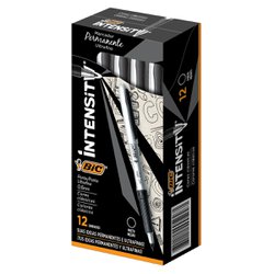 Marcador permanente bic intensity 0.6mm preto com 12