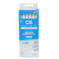 Marca texto cis lumini-ex slim amarelo com 6