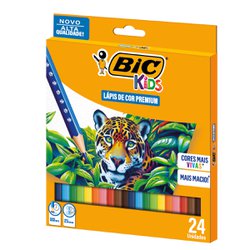 Lapis de cor bic kids premium sextavado com 24 cores