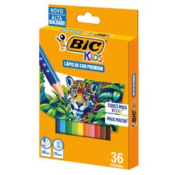 Lapis de cor bic kids premium sextavado com 36 cores