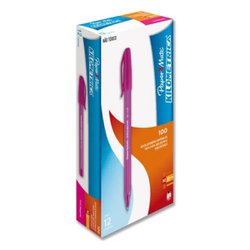 Caneta esferografica paper mate kilometrica colors 1.0mm media magenta com 12