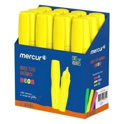 Marca texto anatomico mercur fluorescente amarelo com 12