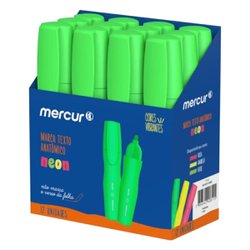 Marca texto anatomico mercur fluorescente verde com 12