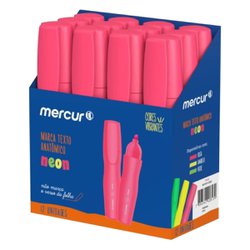 Marca texto anatomico mercur fluorescente rosa com 12