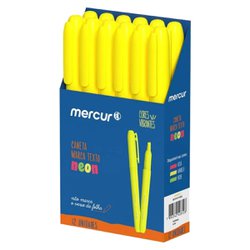 Marca texto mercur fluorescente amarelo com 12