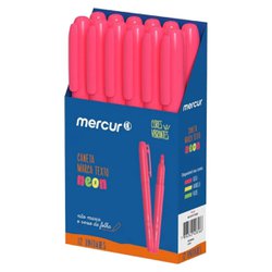 Marca texto mercur fluorescente rosa com 12