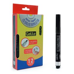 Marcador permanente para cd/dvd gatte 2.0mm preto com 12
