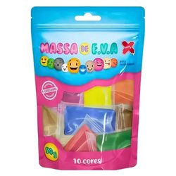 Massa de modelar de eva make+ 50g com 10 cores