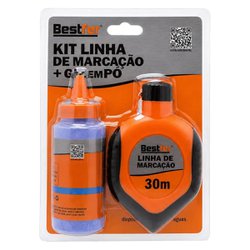 Giz de linha para marcacao bestfer azul com 30m + 110g