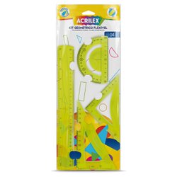 Kit geometrico flixivel acrilex com 4 pecas amarelo