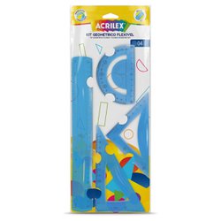 Kit geometrico flixivel acrilex com 4 pecas azul