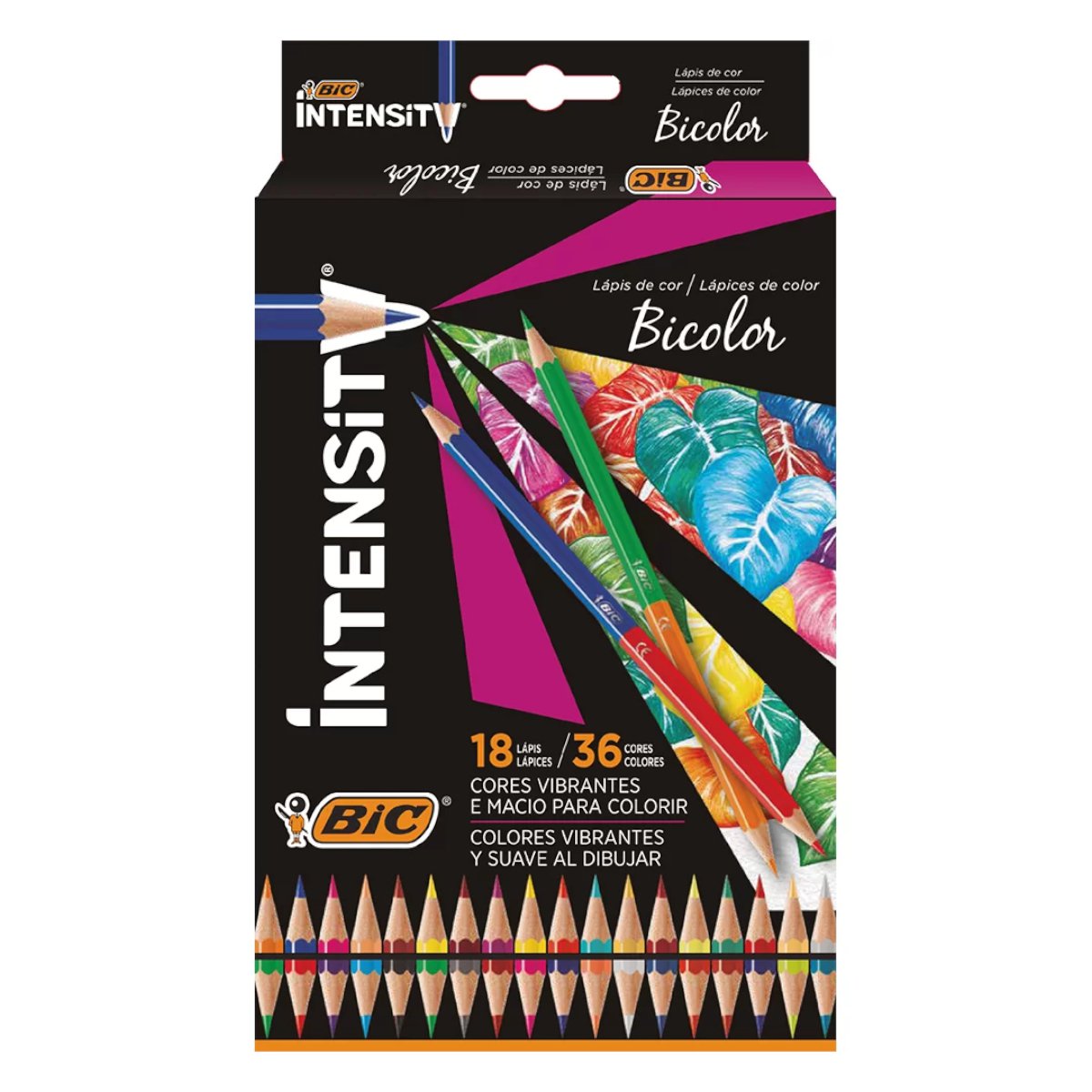 Lapis De Cor Bic Bicolor Intensity Sextavado Com Cores Ramada Com Br